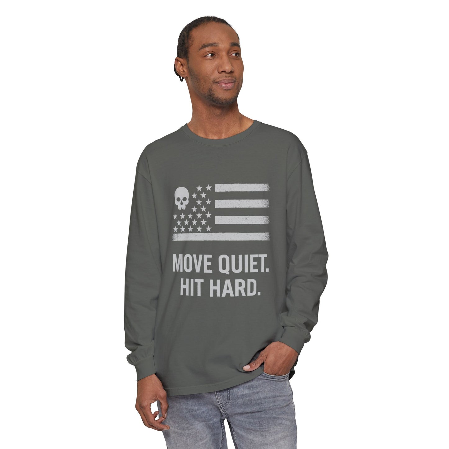 Move Quiet. Hit Hard. Unisex Long Sleeve