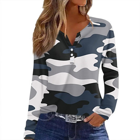 Womens Long Sleeve Camo T Shirt